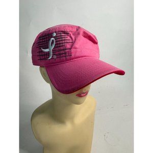 Women's Susan G Komen Pink Ribbon Military Cadet Style Adjustable Hat Cap